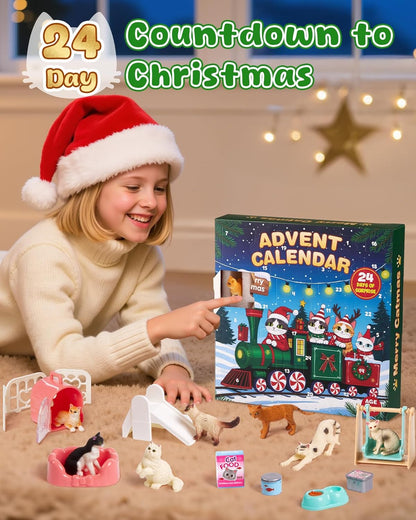 英美直送 Cat Figurines & Playground 聖誕倒數日曆 兒童款 聖誕快樂特輯 聖誕倒數日曆A 不參與$900免運 滿$900可加$25免運 Christmas Advent Calendars 2025