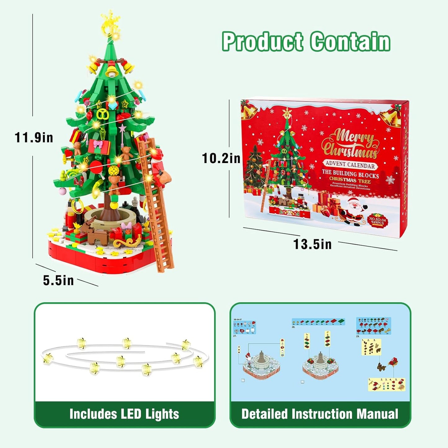 英美直送 LED Christmas Tree Building Blocks 聖誕倒數日曆 大人款/兒童款 聖誕快樂特輯 聖誕倒數日曆A 不參與$900免運 滿$900可加$25免運 Christmas Advent Calendars 2025