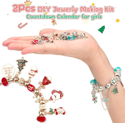 英美直送 Red DIY Charm Bracelet Jewelry 聖誕倒數日曆 兒童款 聖誕快樂特輯 聖誕倒數日曆A 不參與$900免運 滿$900可加$25免運 Christmas Advent Calendars 2025