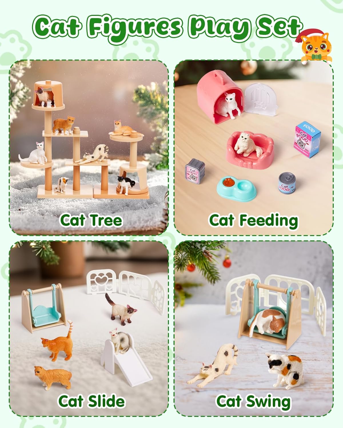 英美直送 Cat Figurines & Playground 聖誕倒數日曆 兒童款 聖誕快樂特輯 聖誕倒數日曆A 不參與$900免運 滿$900可加$25免運 Christmas Advent Calendars 2025