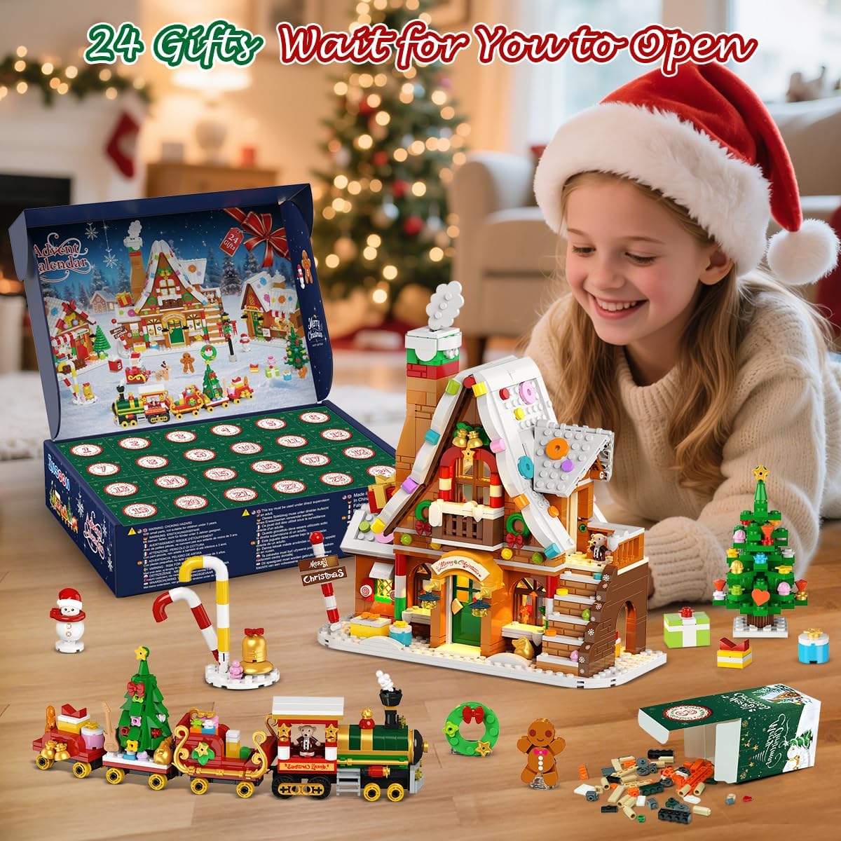 英美直送 LED Gingerbread House Mini Building Set  聖誕倒數日曆 大人款/兒童款 聖誕快樂特輯 聖誕倒數日曆A 不參與$900免運 滿$900可加$25免運 Christmas Advent Calendars 2025