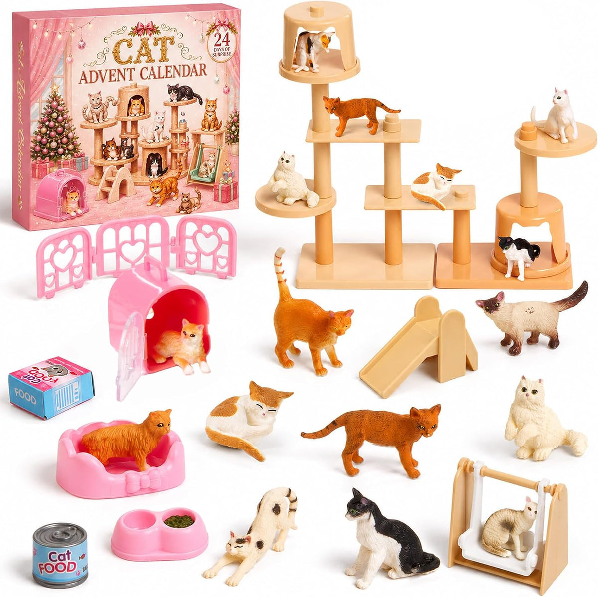 日英美直送 Cute Kitty Figurines & Playground Advent Calendar 聖誕倒數日曆 兒童款 聖誕快樂特輯 不參與$900免運 滿$900可加$25免運到順豐站/智能櫃 Christmas Advent Calendars 2026