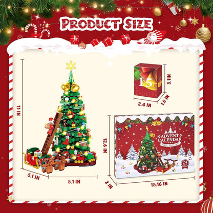 英美直送 LED Christmas Tree Building Blocks Set 聖誕倒數日曆 大人款/兒童款 聖誕快樂特輯 聖誕倒數日曆A 不參與$900免運 滿$900可加$25免運 Christmas Advent Calendars 2025