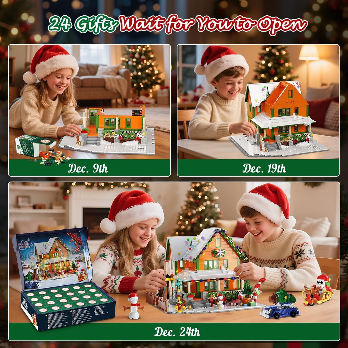 英美直送 LED Christmas House Mini Building Set 聖誕倒數日曆 大人款/兒童款 聖誕快樂特輯 聖誕倒數日曆A 不參與$900免運 滿$900可加$25免運 Christmas Advent Calendars 2025