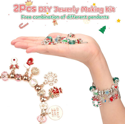 英美直送 Pink DIY Charm Bracelet Jewelry 聖誕倒數日曆 兒童款 聖誕快樂特輯 聖誕倒數日曆A 不參與$900免運 滿$900可加$25免運 Christmas Advent Calendars 2025