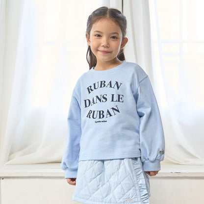 日本童裝 Ly# mine 側邊褶皺印花衛衣 100-150cm 女童款 冬季 TOPS