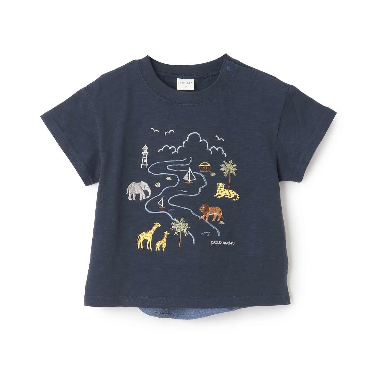 日本童裝 pe#main 野生動物園刺繡短袖上衣 80-130cm 男童款 初生嬰兒 夏季 TOPS