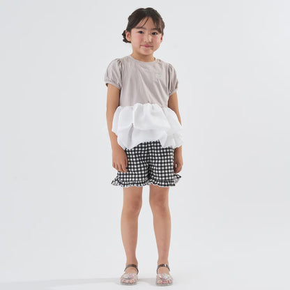 日本童裝 Ly# mine 歐根紗拼接上衣 90-140cm 女童款 夏季 TOPS