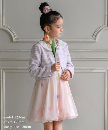 日本童裝 panpantutu 小香風粗呢外套＋背心泡泡連身裙 100-130cm 女童款 夏季 OUTERWEAR DRESSES 面試/宴會/表演