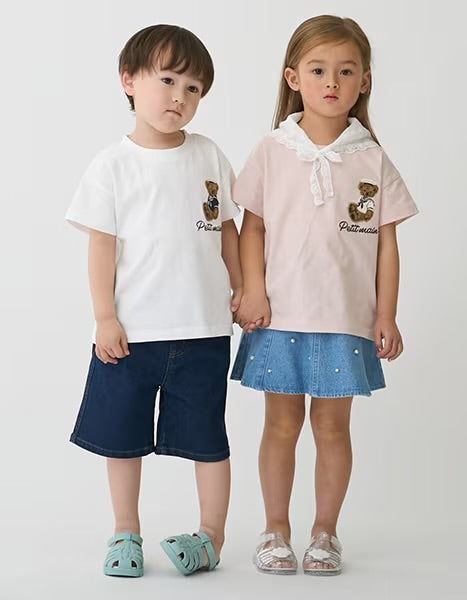日本童裝 pe#main 熊仔刺繡上衣 80-130cm 男童款/女童款 夏季 TOPS