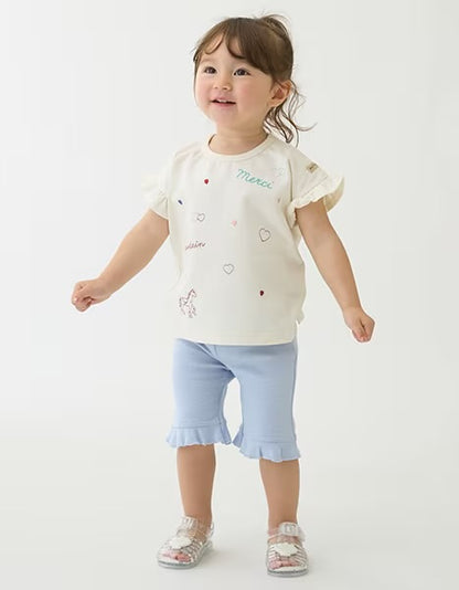 日本童裝 pe#main 防污系列 七分長荷葉邊褲 80-130cm 女童款 夏季 PANTS