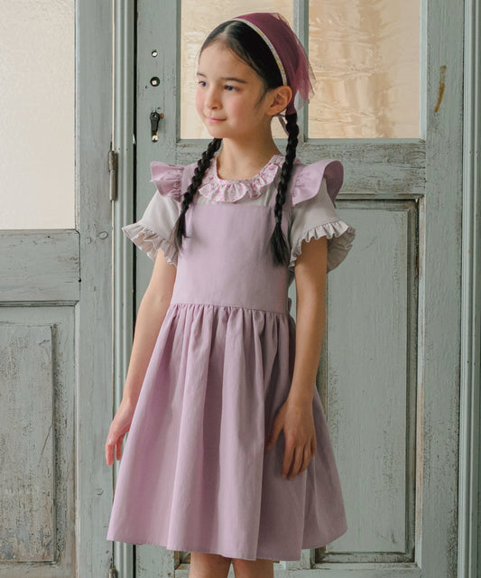 日本童裝 panpantutu 緞帶荷葉邊圍裙連身裙 90-140cm 女童款 夏季 DRESSES