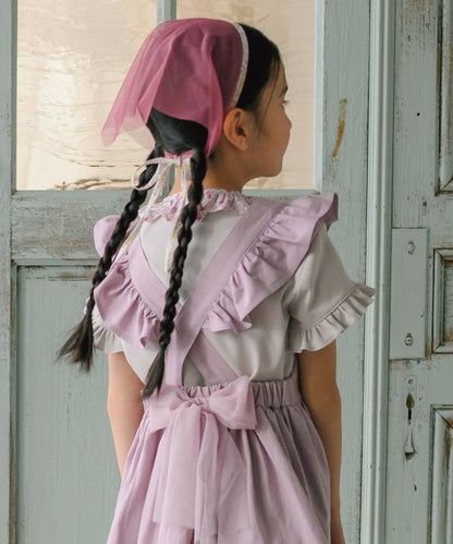 日本童裝 panpantutu 緞帶荷葉邊圍裙連身裙 90-140cm 女童款 夏季 DRESSES