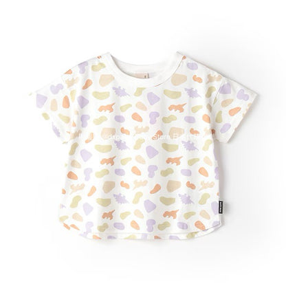 Japanese children's clothing pe#main contact cool print top 80-130cm boys/girls summer TOPS 