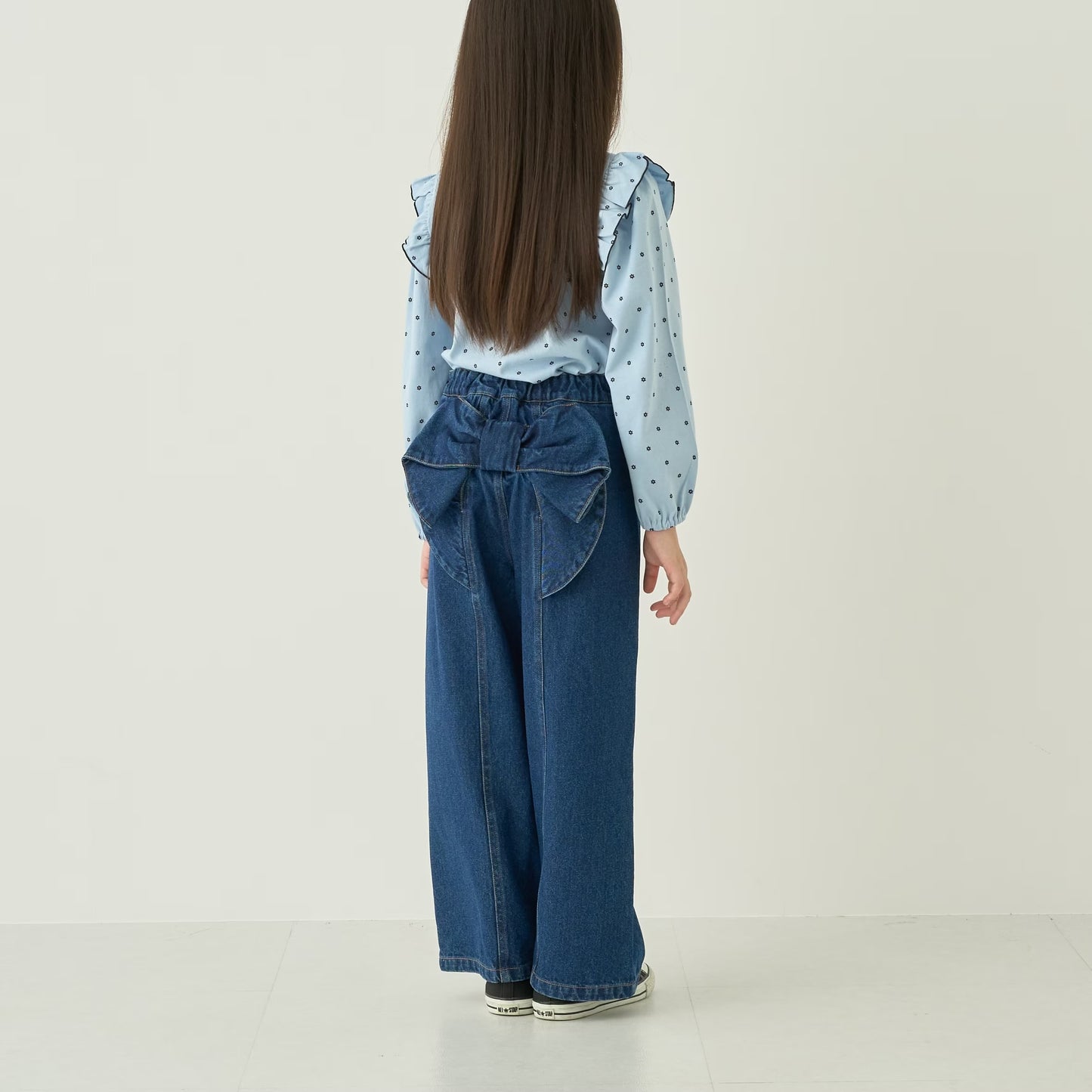 日本童裝 Ly# mine 後繫帶蝴蝶結牛仔褲 100-140cm 女童款 秋季 PANTS