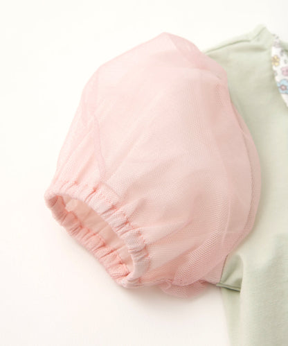 Japanese children's clothing panpantutu floral collar short-sleeved top 80-150cm girls summer TOPS 