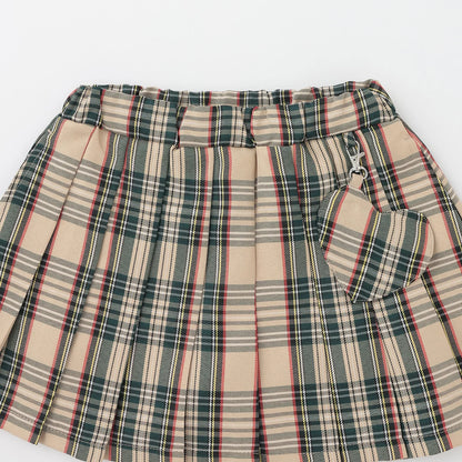 日本童裝 Ly# mine 學生妹格子百褶裙 100-150cm 女童款 秋季 SKIRTS 萬聖節 Cosplay服裝 Halloween攪鬼特輯