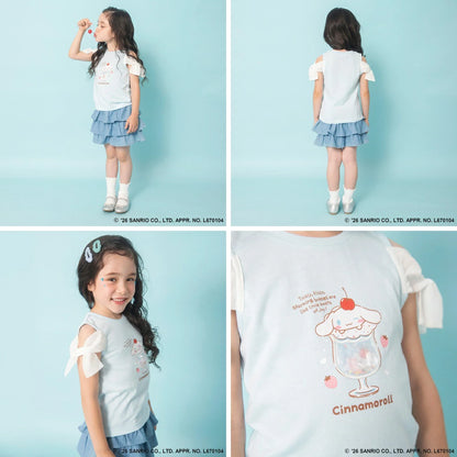 日本童裝 Branshes x Sanrio 雪紡露肩上衣 90-130cm 女童款 夏季 TOPS