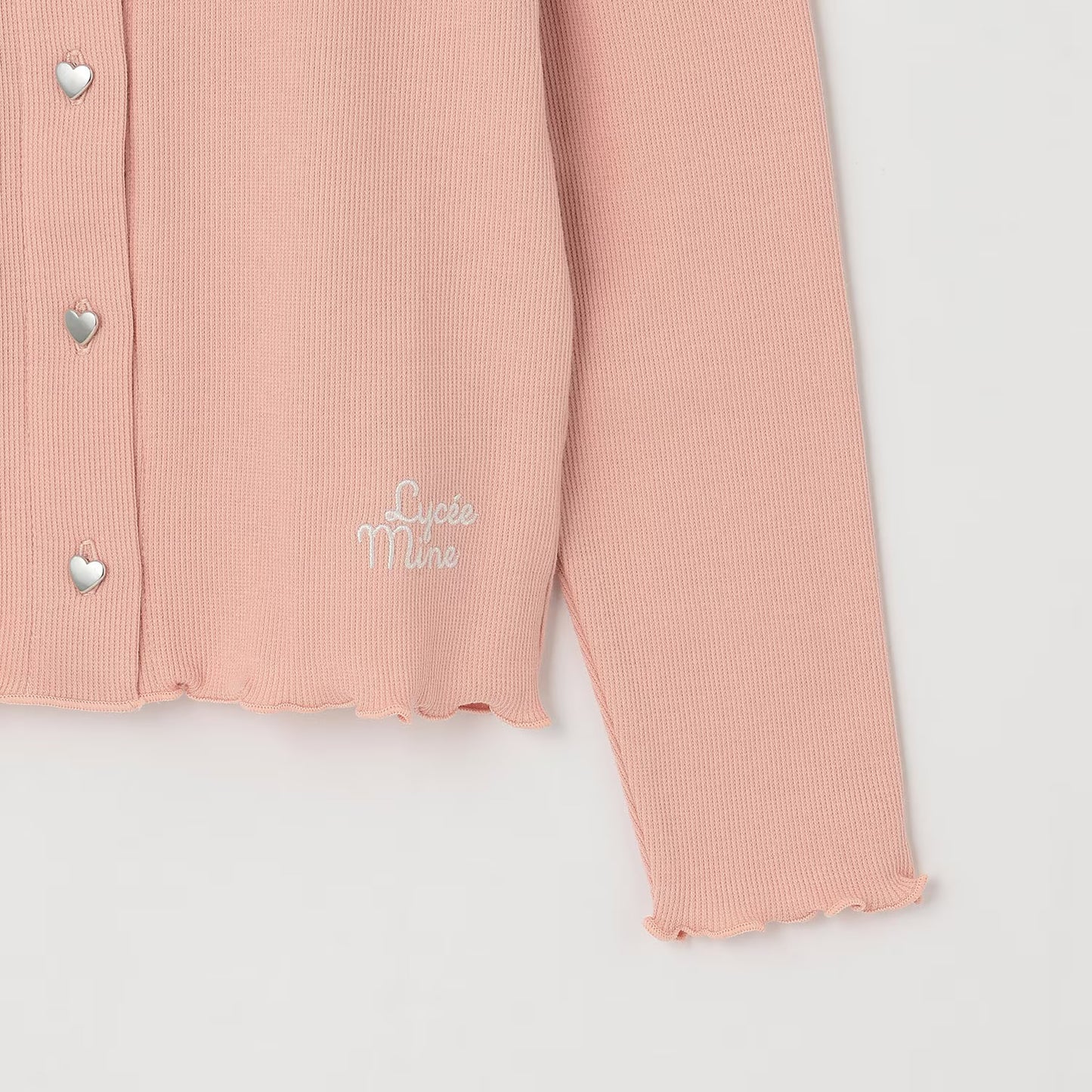 日本童裝 Ly# mine 心型紐扣羅紋外套 100-140cm 女童款 秋季 TOPS OUTERWEAR