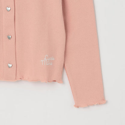 日本童裝 Ly# mine 心型紐扣羅紋外套 100-140cm 女童款 秋季 TOPS OUTERWEAR