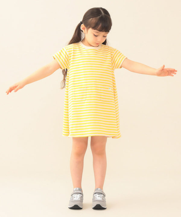 日本童裝 BE#AMS mini 條紋短袖連身裙 90-140cm 女童款 夏季 DRESSES