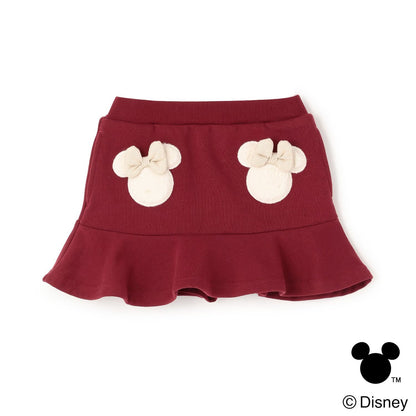 日本童裝 pe#main x Disney 毛毛圖案短裙 80-130cm 女童款 冬季 SKIRTS 聖誕紅/新年紅
