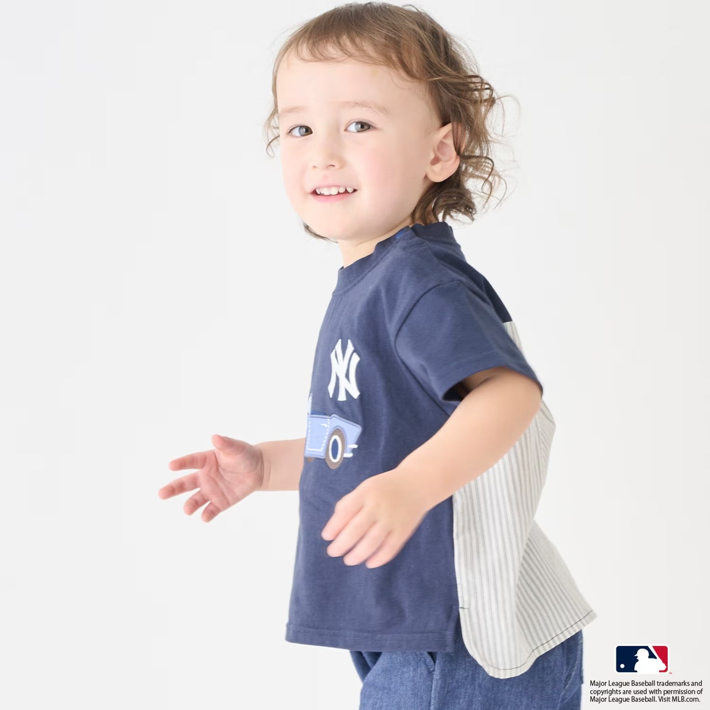 日本童裝 pe#main x 【MLB】汽車貼花上衣 80-130cm 男童款/女童款 夏季 TOPS