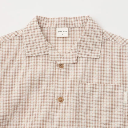 日本童裝 pe#main 格子布帛兩件套裝 80-130cm 男童款 夏季 TOPS PANTS