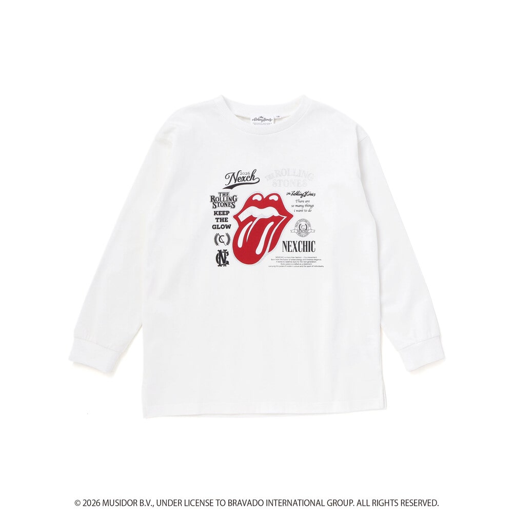 日本童裝 NEXCHIC x The Rolling Stones 植絨印花 110-150cm 男童款/女童款 秋季 TOPS 其他品牌童裝 聖誕紅/新年紅