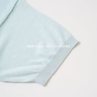Japanese children's clothing Ly# mine bow print top 110-140cm girls summer TOPS 