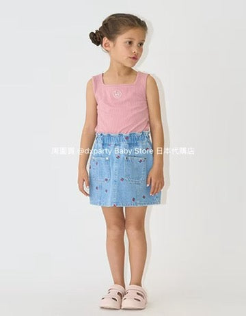 Japanese children's clothing Ly# mine square neck vest 100-150cm girls summer TOPS 
