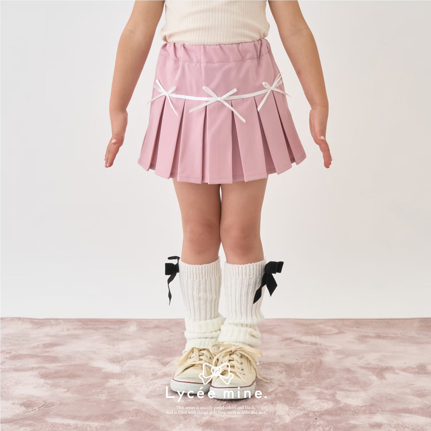 日本童裝 Ly# mine 百摺短裙 100-150cm 女童款 冬季 SKIRTS 聖誕紅/新年紅