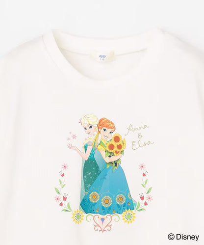 日本童裝 aF#a325 x Disney FROZEN 接觸冷感 印花上衣 90-140cm 女童款 夏季 TOPS