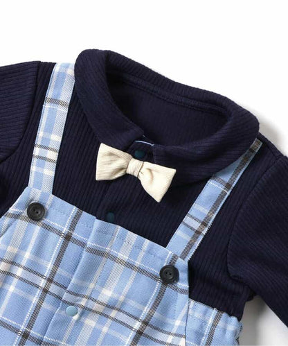 日本童裝 apres les cours 格仔連衣 70-80cm 男童款 冬季 Jumpsuit 聖誕紅/新年紅