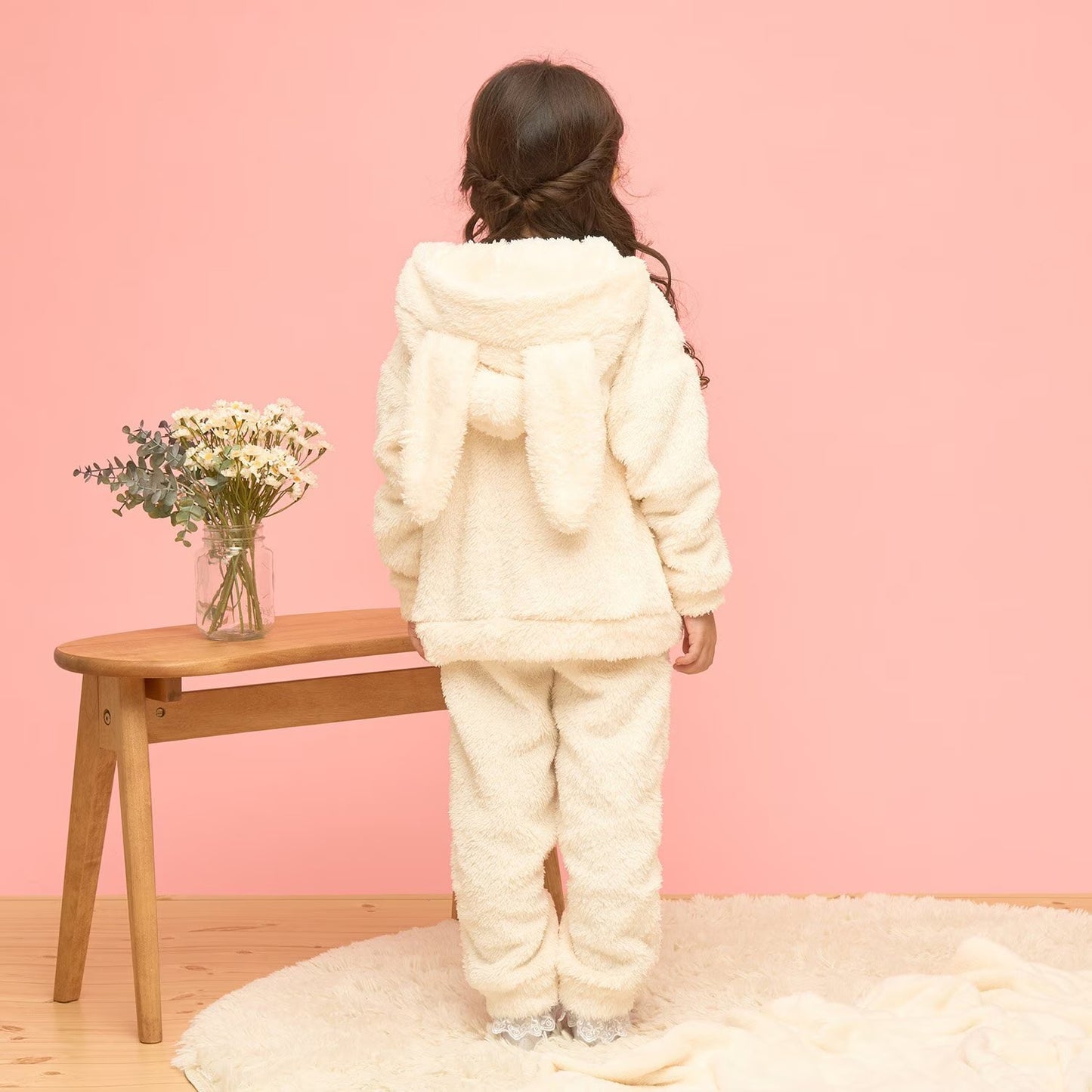 日本童裝 Ly# mine 毛毛睡衣套裝 100-150cm 女童款 冬季 TOPS PANTS 睡衣系列