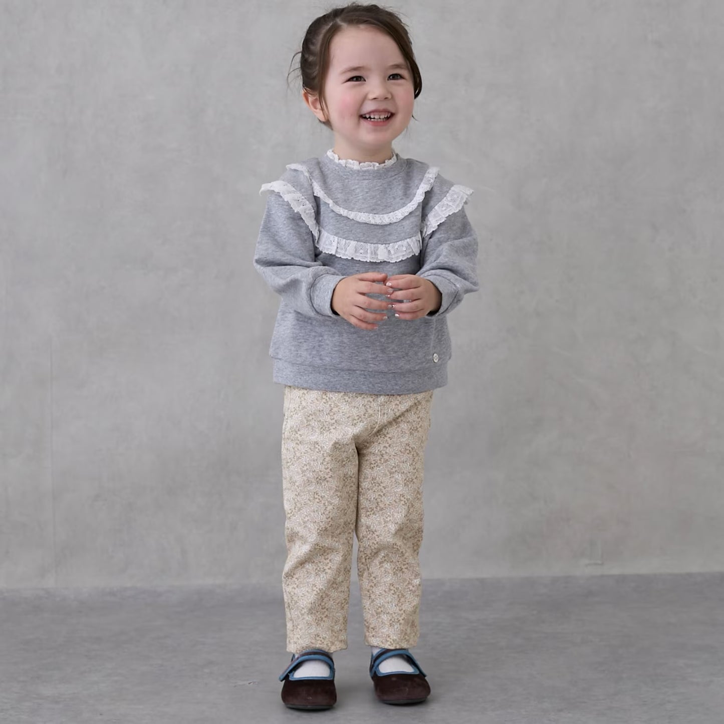 日本童裝 pe#main 蕾絲花邊衛衣 80-130cm 女童款 冬季 TOPS