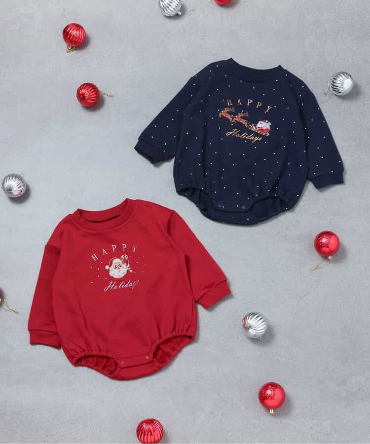 日本童裝 apres les cours 連衣 70-80cm 男童款/女童款 初生嬰兒 冬季 Jumpsuit Christmas 聖誕快樂特輯 聖誕服裝/飾物配件 聖誕紅/新年紅