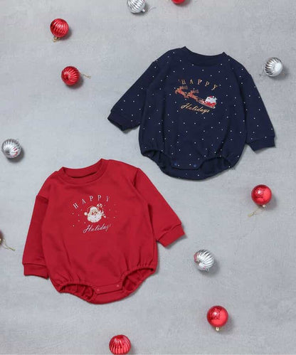 日本童裝 apres les cours 連衣 70-80cm 男童款/女童款 初生嬰兒 冬季 Jumpsuit Christmas 聖誕快樂特輯 聖誕服裝/飾物配件 聖誕紅/新年紅