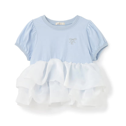 日本童裝 Ly# mine 歐根紗拼接上衣 90-140cm 女童款 夏季 TOPS
