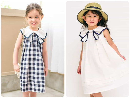 Japanese children's clothing apres les cours bow sailor style dress 80-140cm girls summer dresses 