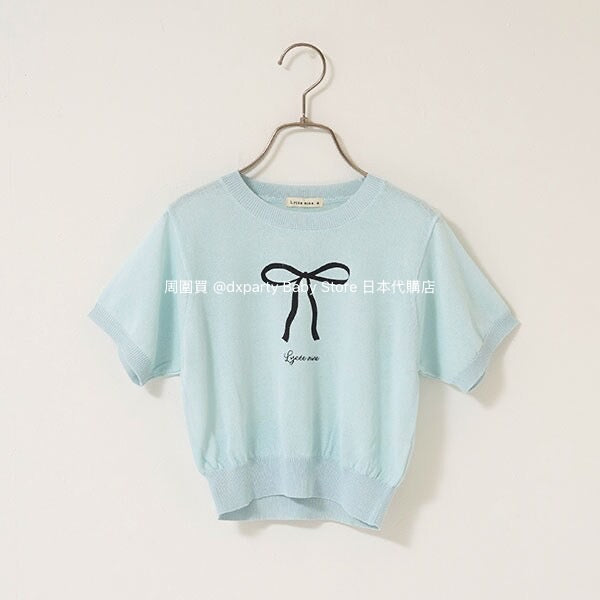 Japanese children's clothing Ly# mine bow print top 110-140cm girls summer TOPS 