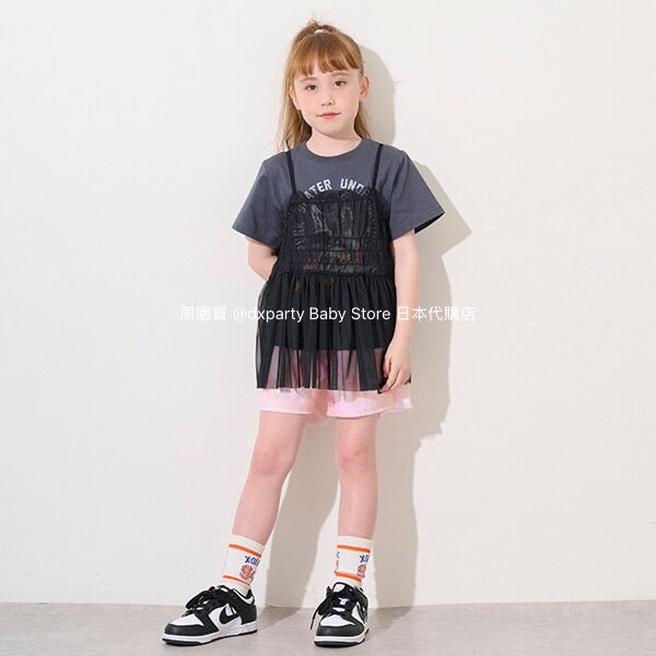 Japanese children's clothing X-girl Stages tulle butt top 90-140cm girls summer TOPS 