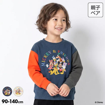 日本童裝 BDL x Disney 親子裝 雙色袖衛衣 90-140cm 男童款/女童款 秋季 TOPS