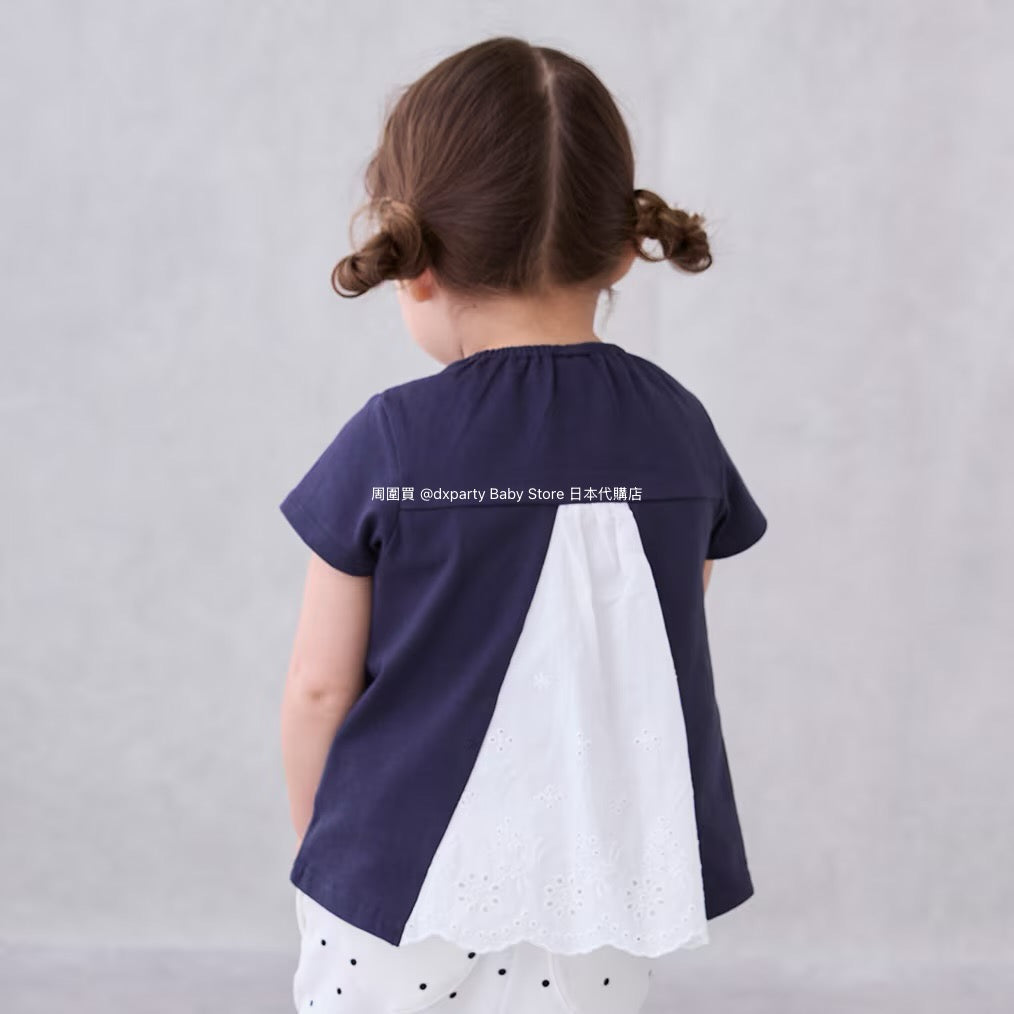 Japanese children's clothing pe#main Starry sky pupu &amp; tete tops 80-130cm girls summer TOPS 