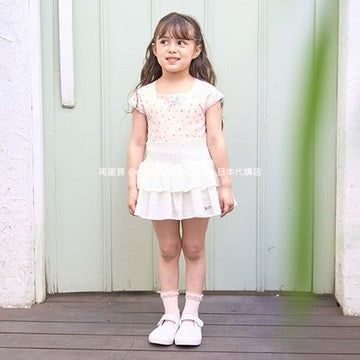 Japanese children's clothing Ly# mine floral top 100-150cm girls summer TOPS 