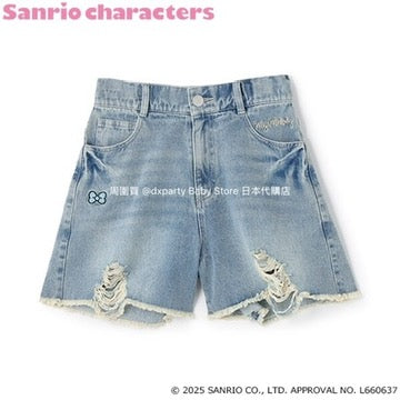 Lovetoxic x Sanrio Japanese Kids' Denim Shorts (140-160cm) for Girls (Summer PANTS) 
