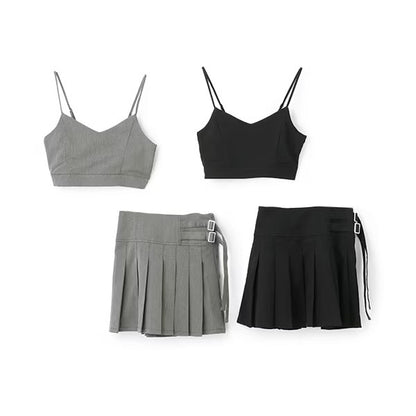 Lovetoxic Japanese Children's Clothing Suspender Skirt Two-Piece Set 140-160cm Girls Summer TOPS SKIRTS 