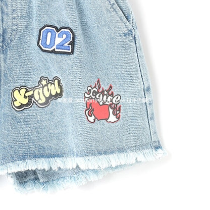 Japanese children's clothing X-girl Stages denim shorts 90-140cm girls' summer PANTS 