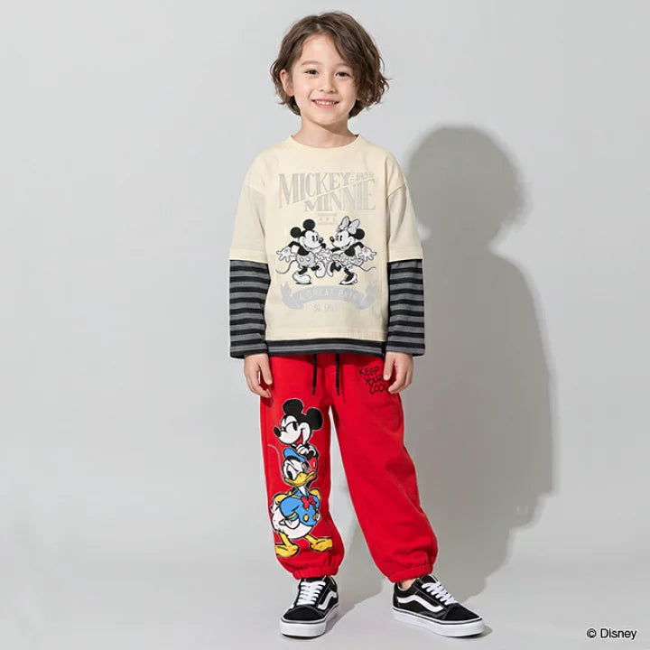 日本童裝 BDL x Disney 運動長褲 80-140cm 男童款/女童款 秋季 PANTS 聖誕紅/新年紅