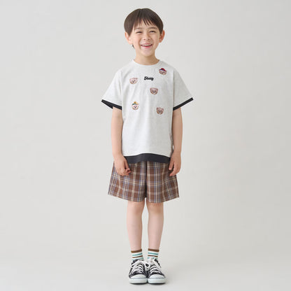 日本童裝 b・R# 假兩件刺繡圖案上衣 90-140cm 男童款 夏季 TOPS